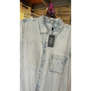 Y2K nwt silver jeans white bleached blouse